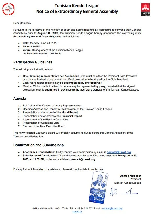 Notice — Extraordinary General Assembly 2025